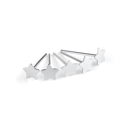 5 x Sterlingsilber Stern Gerades Stift Ende 24Ga Nasenstecker