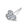 Sterlingsilber Dreifach 2 mm CZ 24Ga Nasenstecker Gerades Stift Ende