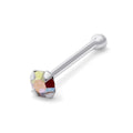Sterlingsilber 1,5 mm CZ Aurora Borealis Nasenstecker Kugelende