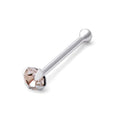 Sterlingsilber 1,5 mm CZ 24Ga Nasenstecker Kugelende