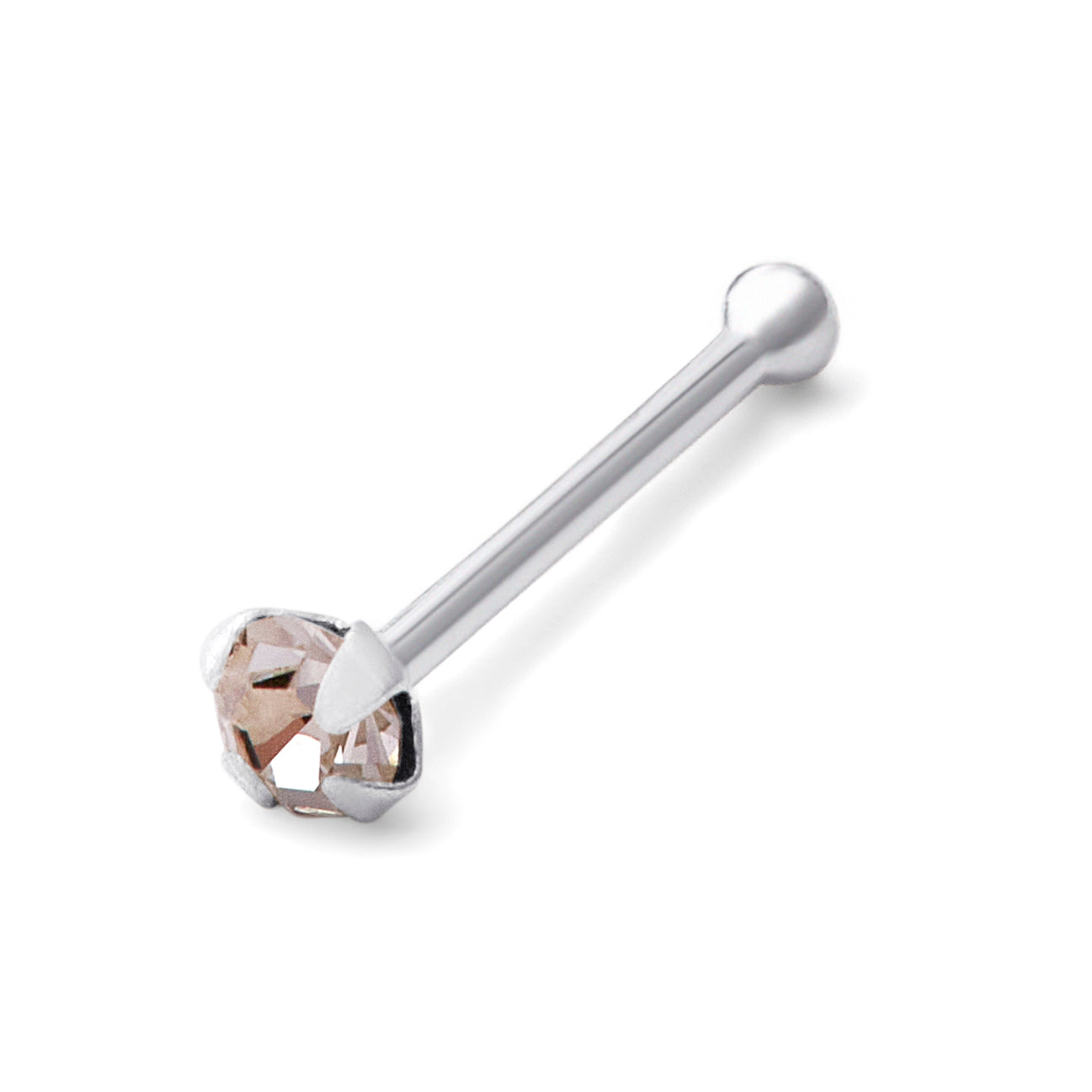 Sterlingsilber 1,5 mm CZ 24Ga Nasenstecker Kugelende