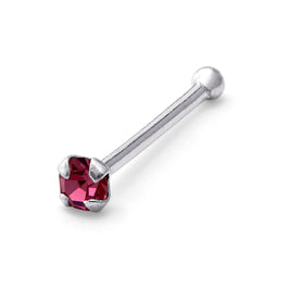 Sterlingsilber 1,5 mm CZ Turmalin 24Ga Nasenstecker Kugelende