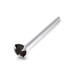 Sterlingsilber 1,5 mm CZ Schwarz Krallen Fassung 24Ga Nasenstecker Stift Ende