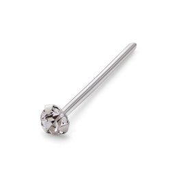 Sterlingsilber 1,5 mm CZ Krallen Fassung 24Ga Nasenstecker Stift Ende
