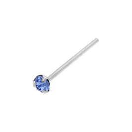 Sterlingsilber Lavendel CZ 3 Krallen Fassung Stift Ende Nasenstecker