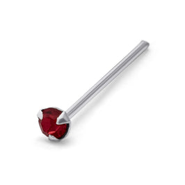 Sterlingsilber 1,5 mm CZ Granat Krallen 25 Ga Nasenstecker mit Stiftende