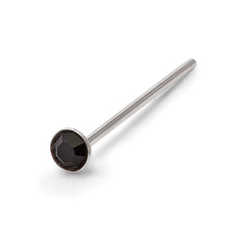 Sterlingsilber 2 mm Rund CZ Schwarz 24Ga Nasenstecker Sttift Ende