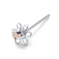 Sterlingsilber Aurora Borealis Strassstein Blume Nasenstecker