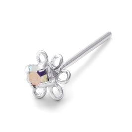 Sterlingsilber Aurora Borealis Strassstein Blume Nasenstecker