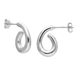 Sterlingsilber Klobig Flüssig Offen Creolen Ohrstecker