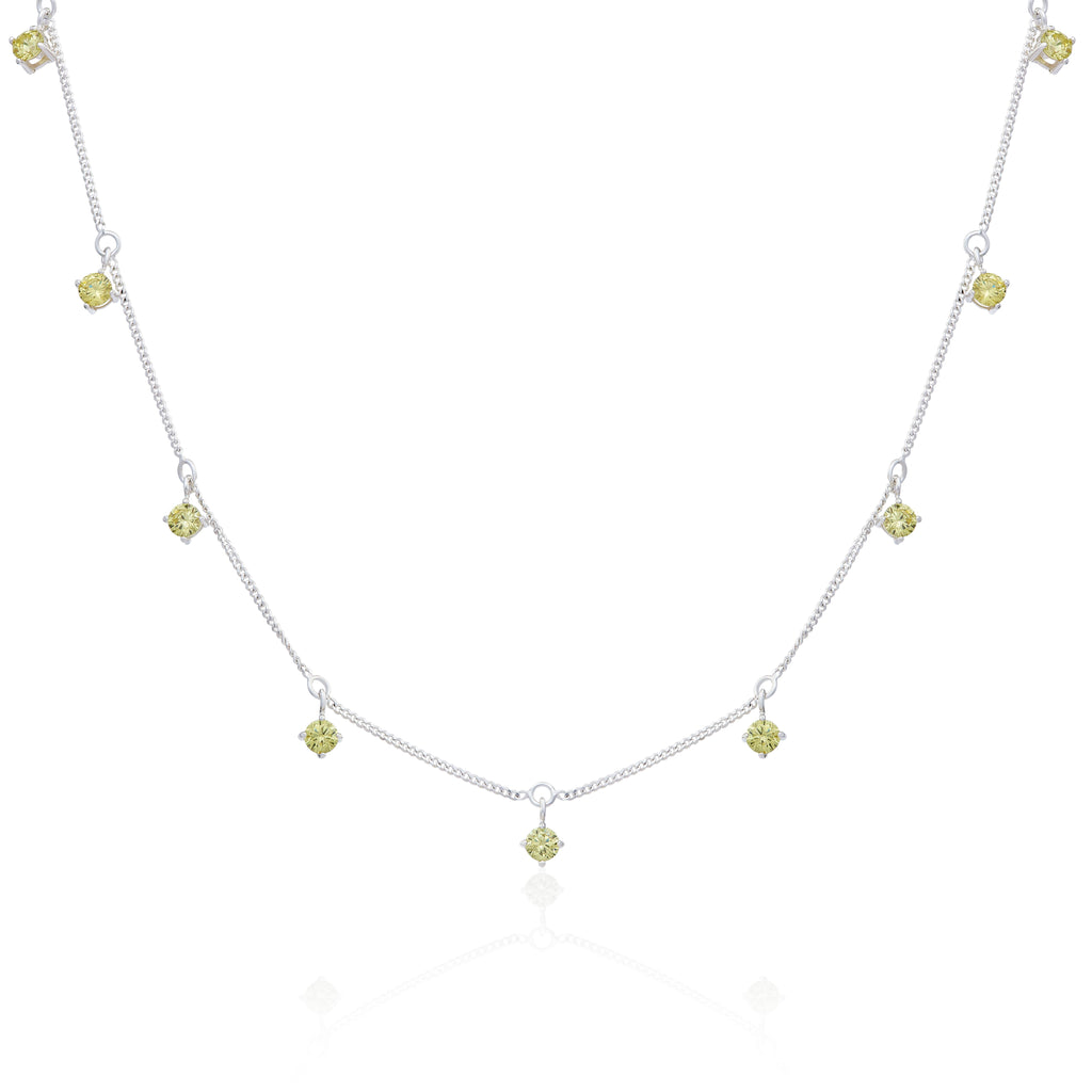 Sterlingsilber Mehr Peridot CZ August Halskette 40,5 + 5 cm