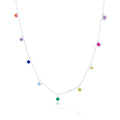 Sterlingsilber Mehr Regenbogen CZ Halskette 40,5+5 cm