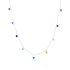 Sterlingsilber Mehr Regenbogen CZ Halskette 40,5+5 cm