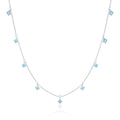 Sterlingsilber Mehr Aquamarin CZ Halskette 40,5+5 cm