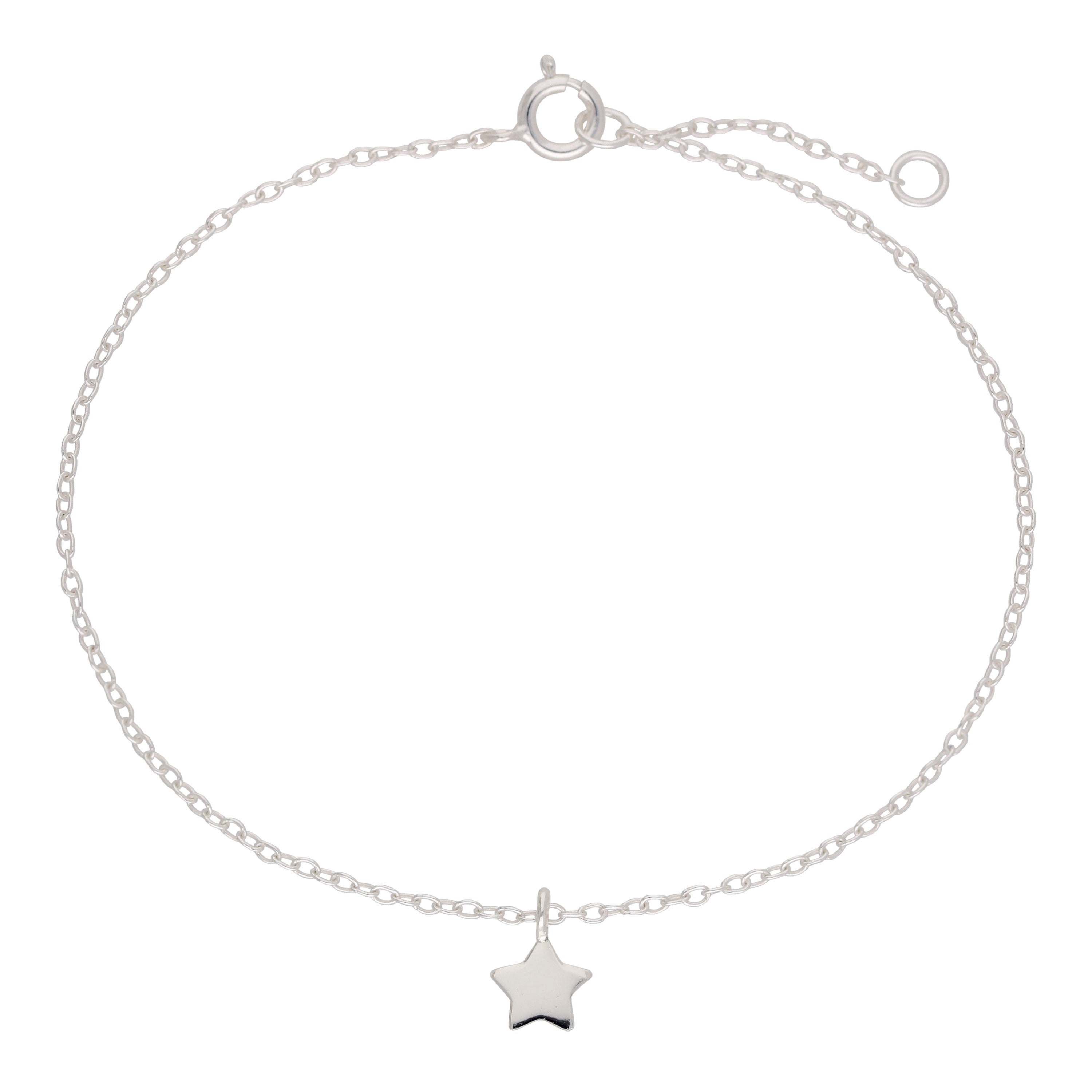 Sterlingsilber Weihnachten Stern Verstellbar Armband 18 cm
