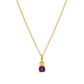 Vergoldet Sterlingsilber 4 mm Amethyst CZ Geburtsstein Halskette 35,5 - 81 cm