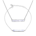Sterlingsilber Perlmutt Stange Armband & Halskette Satz