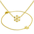Vergoldet Sterlingsilber Schneeflocke Armband - Halskette Satz