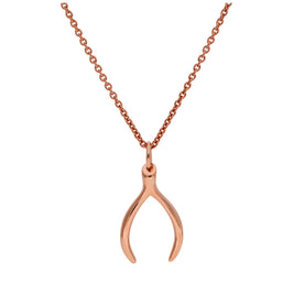 Rosévergoldet Sterlingsilber Wünschelrute Halskette 16 - 61 cm
