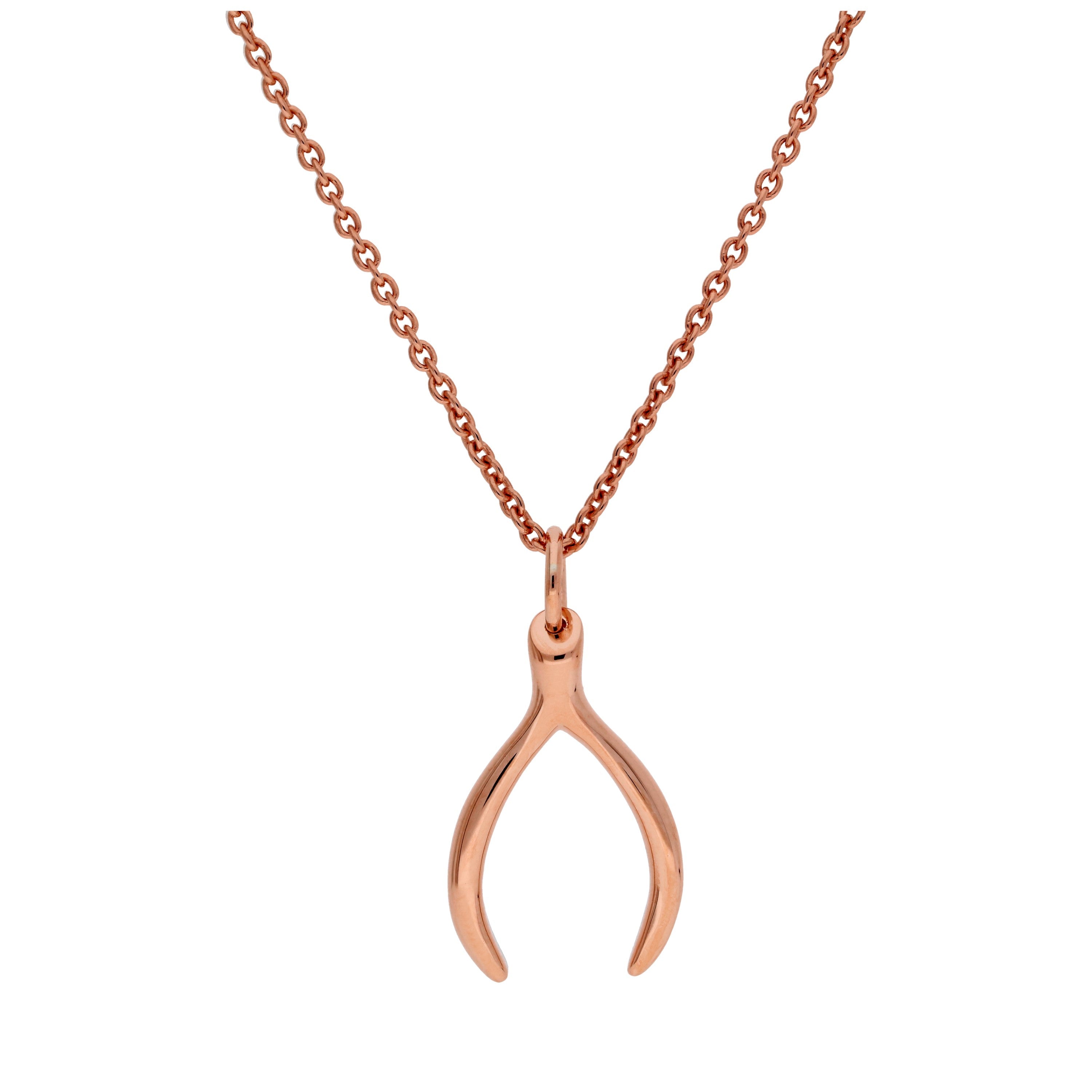 Rosévergoldet Sterlingsilber Wünschelrute Halskette 16 - 61 cm