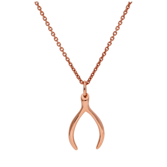 Rosévergoldet Sterlingsilber Wünschelrute Halskette 16 - 61cm