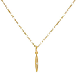 Vergoldete Halskette aus Sterlingsilber mit echtem Diamant-Spike-Anhänger, 35–55 cm