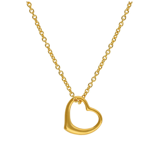 Vergoldet Sterlingsilber Schwebend Herz Anhänger Halskette 16 - 61cm