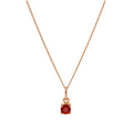 Roségold-vergoldete Halskette aus Sterlingsilber mit Granat-CZ-Geburtsstein, 14–32 Zoll