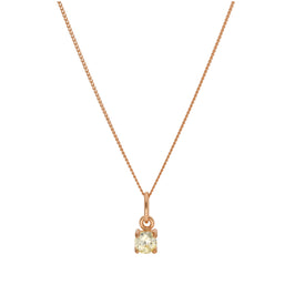 Roségold-beschichtete Halskette aus Sterlingsilber mit Peridot-CZ als Geburtsstein, 14–32 Zoll