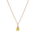 Roségold-beschichtete Sterlingsilber-Citrin-CZ-Geburtsstein-Halskette 14–32 Zoll