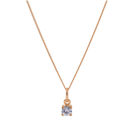 Roségold-beschichtete Sterlingsilberkette mit Alexandrit-CZ für den Monat Juni, 14–32 Zoll