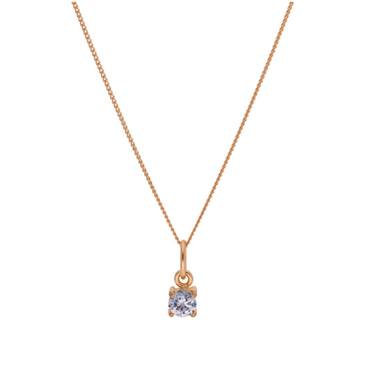 Roségold-beschichtete Sterling-Silberkette mit Alexandrit-CZ für den Monat Juni, 14–32 Zoll