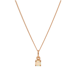 Roségold-beschichtete Sterlingsilberkette mit Opal-CZ als Geburtsstein, 14–32 Zoll