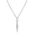 Halskette aus Sterlingsilber mit Feder, 40–55 cm