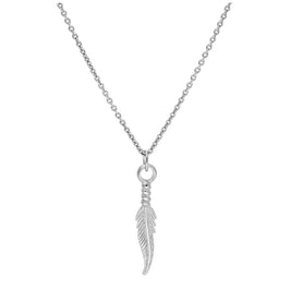 Halskette aus Sterlingsilber mit Feder, 16–22 Zoll