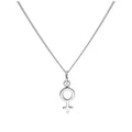 Klein Sterlingsilber Weiblichkeitssymbol Halskette 35,5 - 81,5 cm