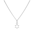 Winzige Halskette aus Sterlingsilber mit Sternkontur, 14–32 Zoll