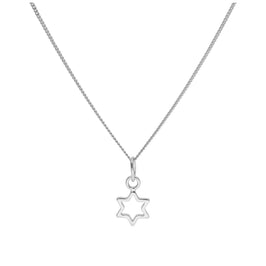 Winzige Halskette aus Sterlingsilber mit Sternkontur, 14–32 Zoll