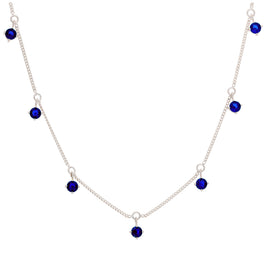 Sterlingsilber Mehr Saphir CZ Halskette 40,5+5 cm