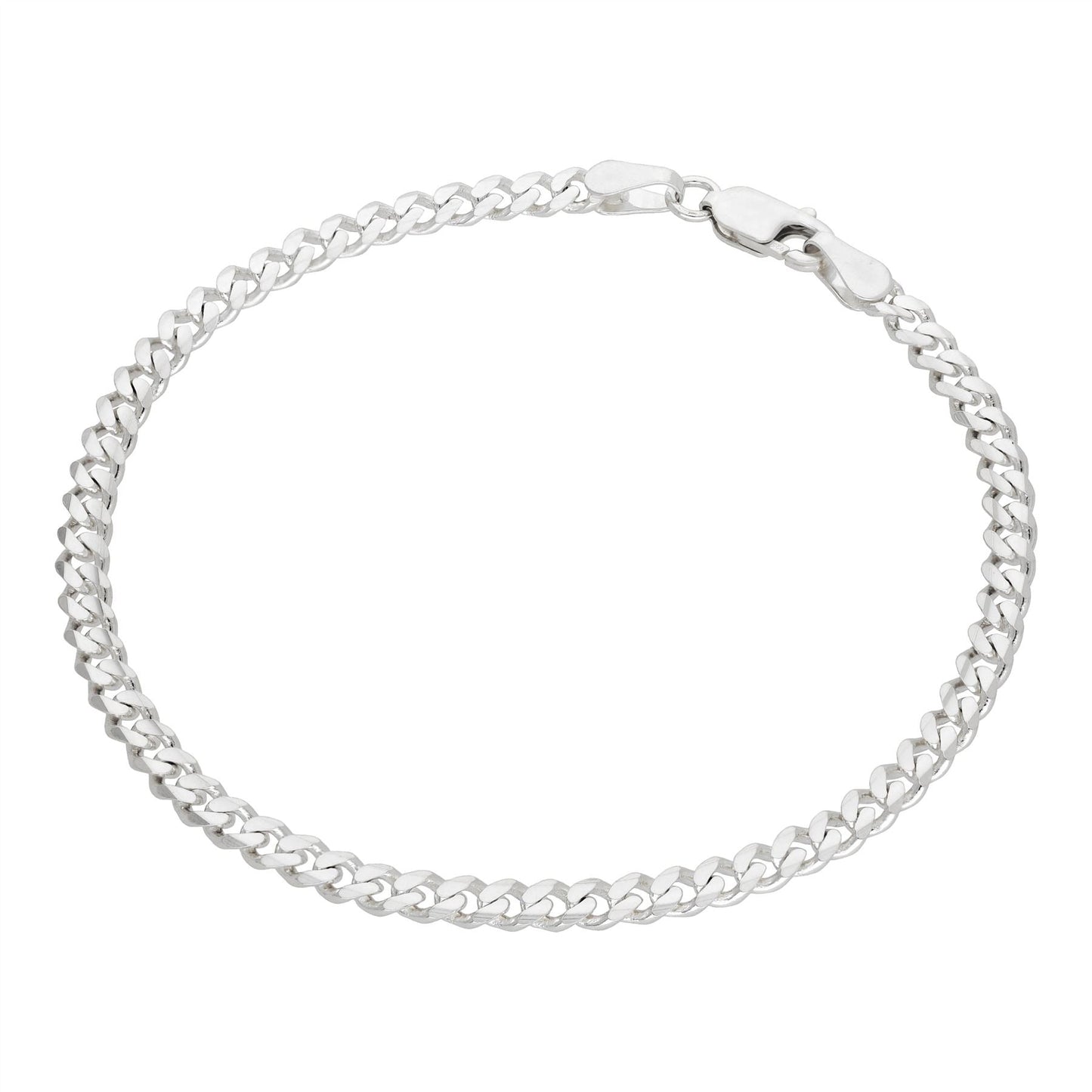 Sterlingsilber 3 mm Panzerkette Armband – 7 Zoll