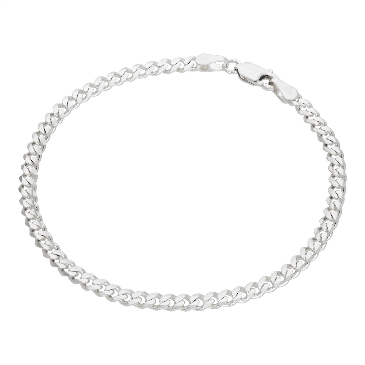 Armband aus Sterlingsilber mit Panzerkette, 3 mm, 18 cm