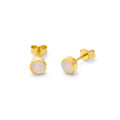 Vergoldet Sterlingsilber CZ Opal Überschliff 4 mm Ohrstecker