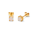 Vergoldet Sterlingsilber CZ Opal Krallen Fassung 4 mm Ohrstecker