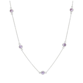 Sterlingsilber Mehr Alexandrit CZ Überschliff Halskette 40,5+5 cm