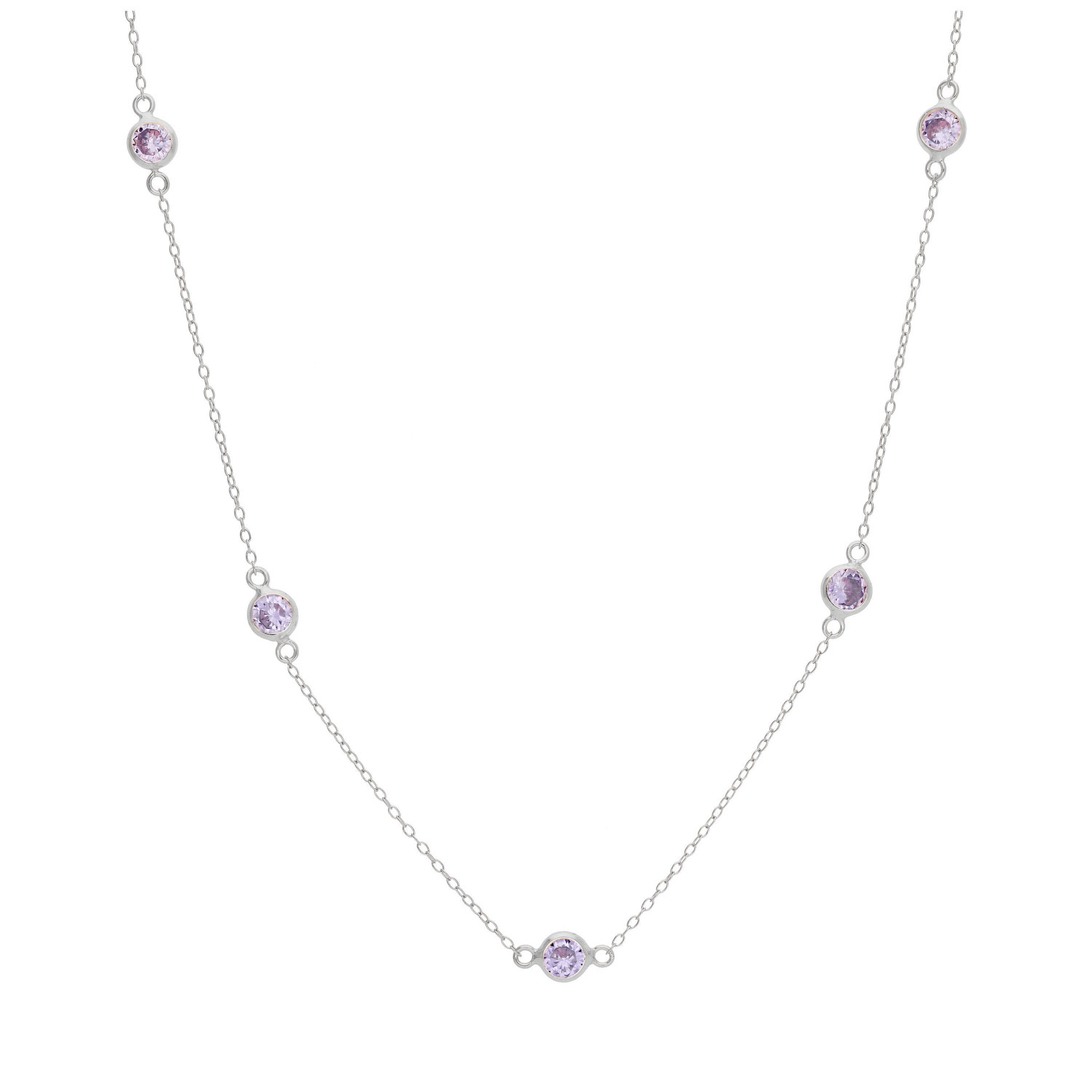 Sterlingsilber Mehr Alexandrit CZ Überschliff Halskette 40,5+5 cm