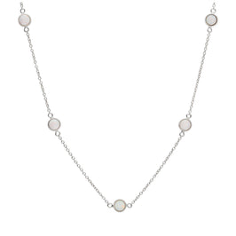 Sterlingsilber Mehr CZ Opal Überschliff Halskette 40,5 + 5 cm