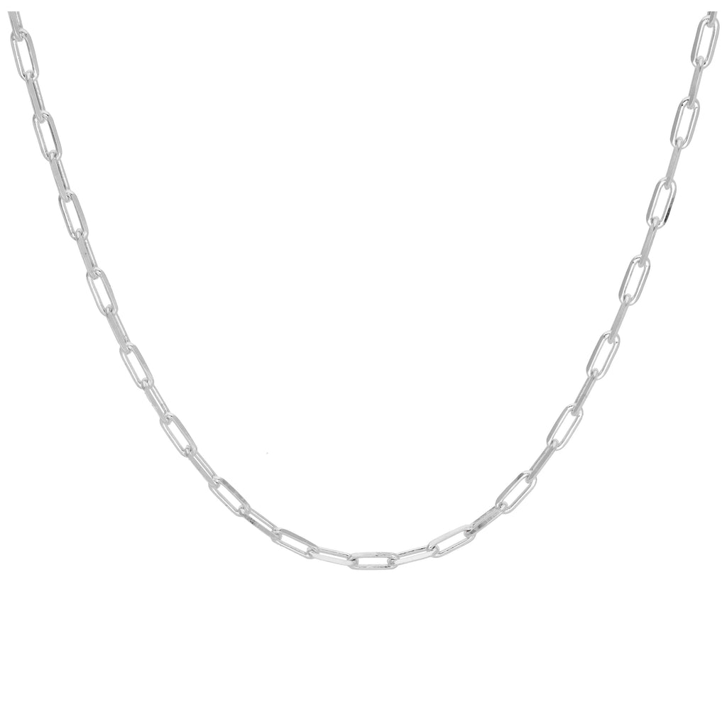 Sterlingsilber Flach Lang Kabel Kettenglied Halskette 45,5 - 56 cm