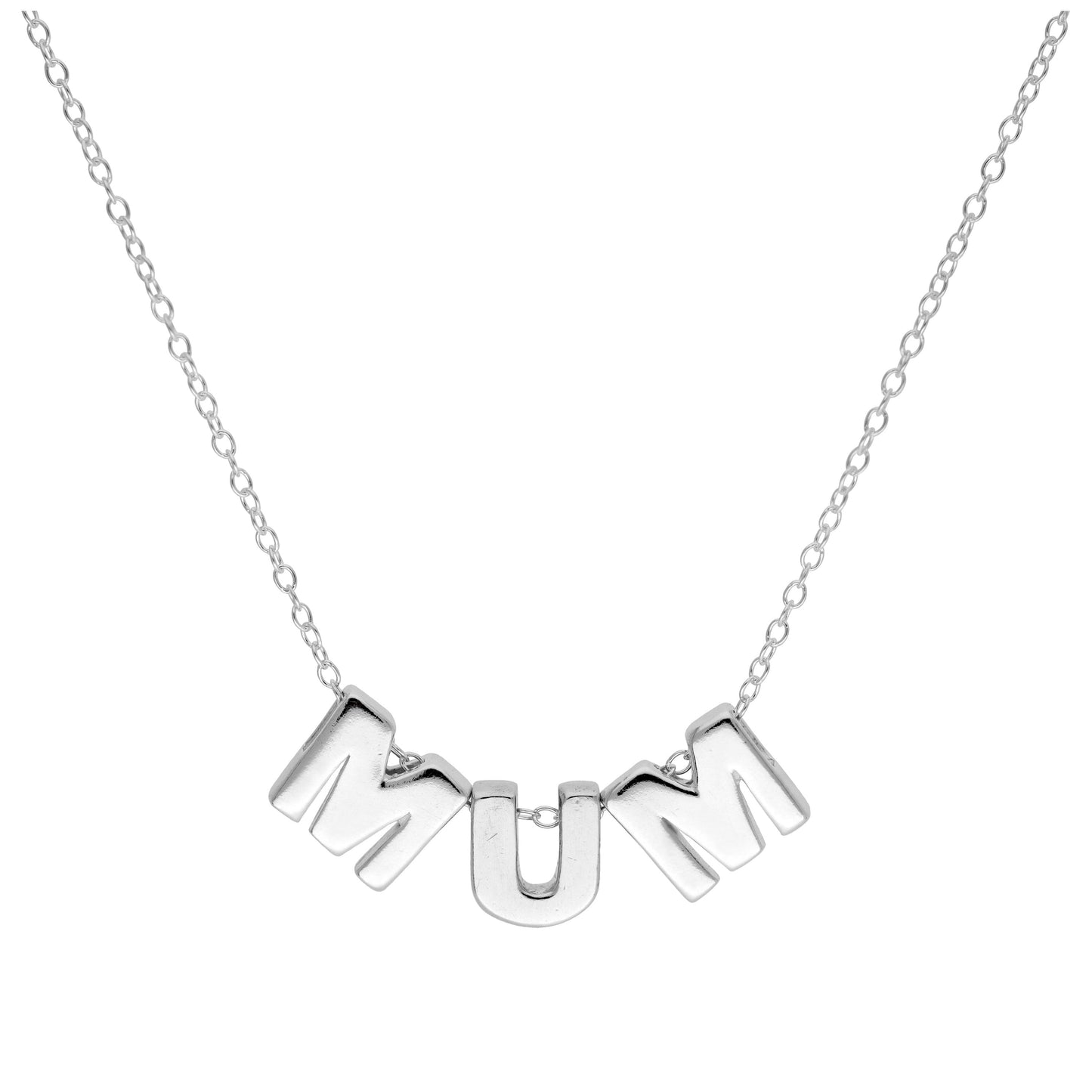 Sterlingsilber „MUM“ Einfädler Belcher Halskette 45,5cm