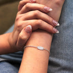 Sterlingsilber gravierbare ID-Plakette 18 - 21 cm Armband