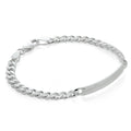 Gravierbares ID-Armband aus Sterlingsilber mit Panzerkette, 18 - 21,5 cm